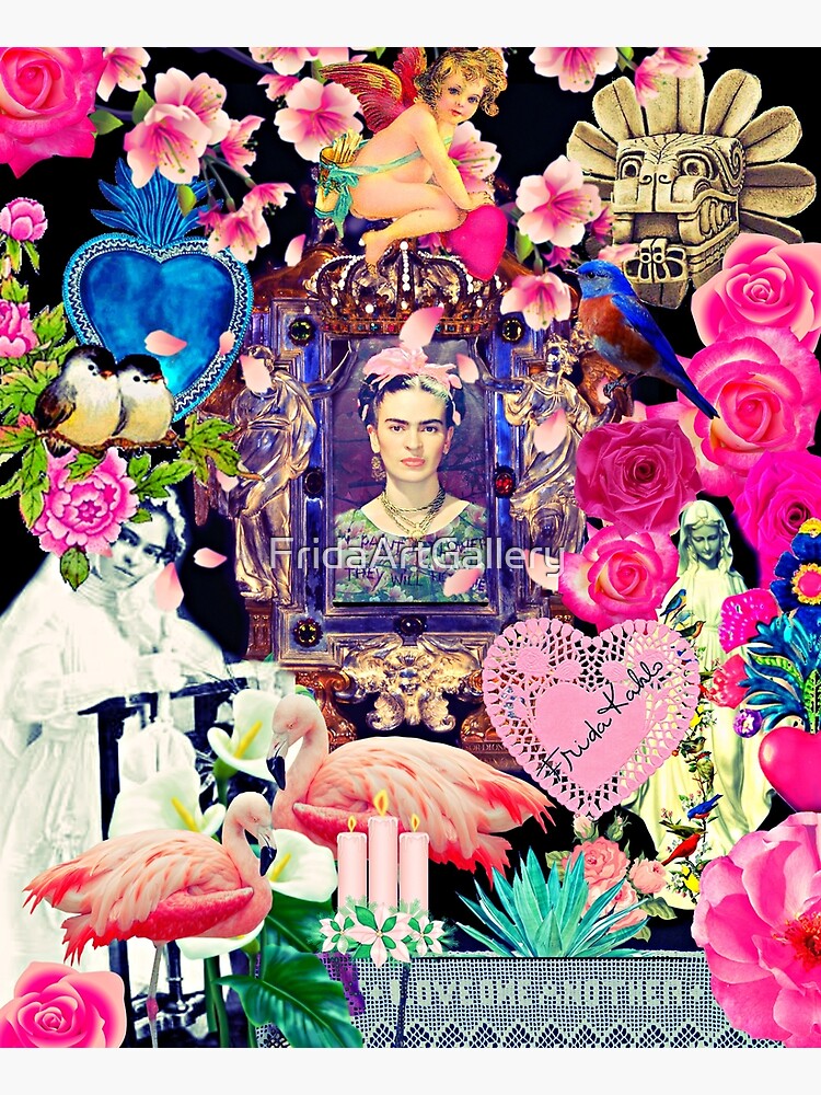 Frida Kahlo Love One Another Collage by FridaArtGallery