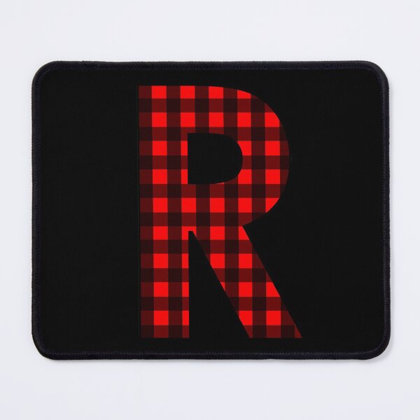 Item preview, The Letter R - Monogram in Red and Black Buffalo Plaid designed and sold by Bumblefuzzies.