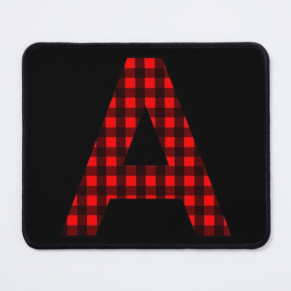 Item preview, The Letter A - Monogram in Red and Black Buffalo Plaid designed and sold by Bumblefuzzies.
