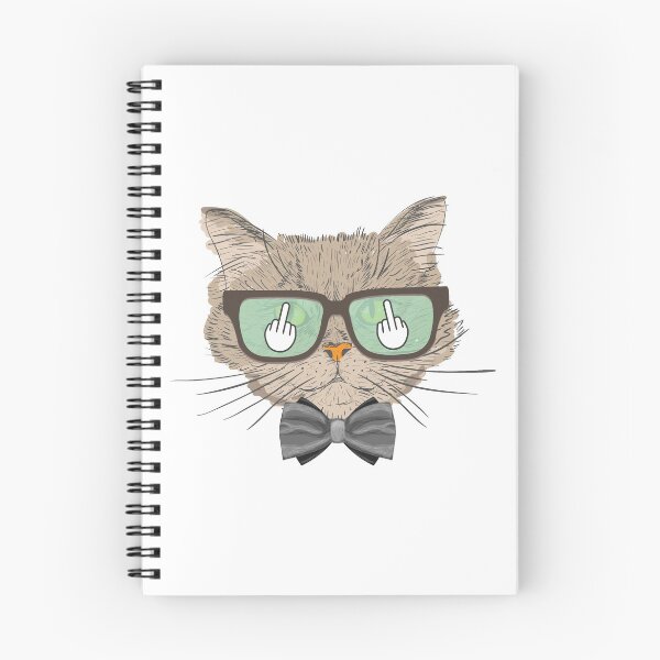 Item preview, Flipping Off Cat - An Illustrated Design Of A Cat In A Bowtie And Glasses - Available As Stickers Etc designed and sold by crazycollective.