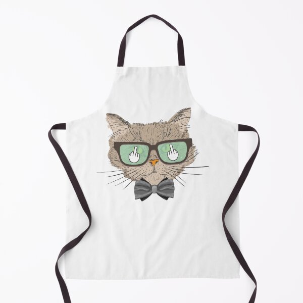 Item preview, Flipping Off Cat - An Illustrated Design Of A Cat In A Bowtie And Glasses - Available As Stickers Etc designed and sold by crazycollective.