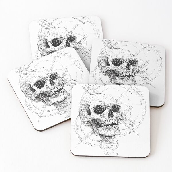 Item preview, Decay , Punk Skull, pen and ink gothic heavy metal , tattoo skeleton drawing designed and sold by Amanda Irene.