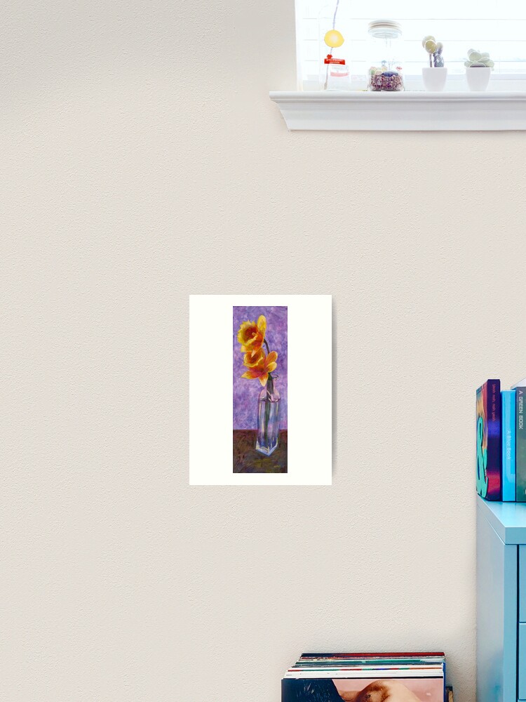 Thumbnail 2 of 3, Art Print, Daffodils in a Glass Vase designed and sold by ByFitsAndStarts.
