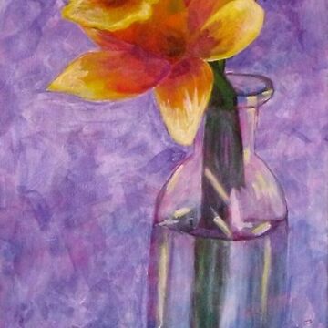 Artwork thumbnail, Daffodils in a Glass Vase by Angela Micheli Otwell