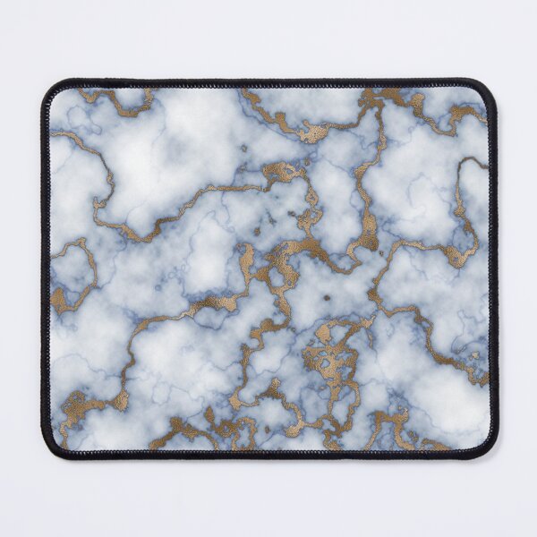 Item preview, White and Blue Marble Gold Pattern designed and sold by amirmax.