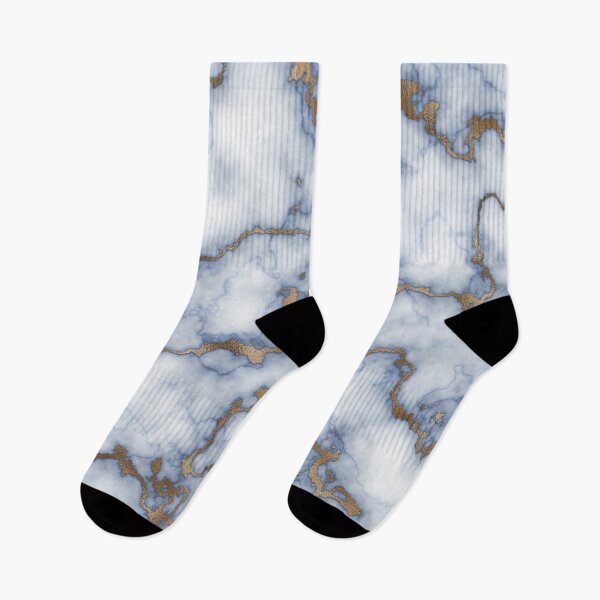 Item preview, White and Blue Marble Gold Pattern designed and sold by amirmax.