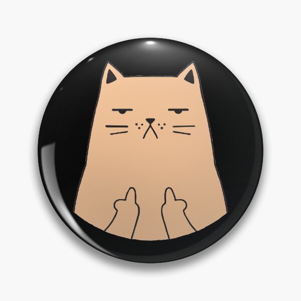 Item preview, Flipping Off Cat - An Illustrated Design Of A Cat Giving The Middle Finger - Available As Stickers Etc designed and sold by crazycollective.