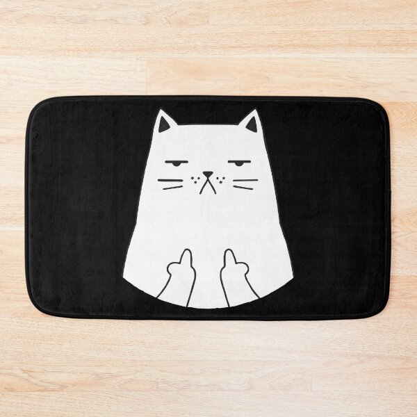 Item preview, Flipping Off Cat - An Illustrated Design Of A Cat Giving The Middle Finger - Available As Stickers Etc designed and sold by crazycollective.