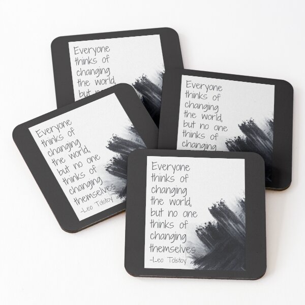 Item preview, Leo Tolstoy Quote About Life and Changing the World designed and sold by Auntieck.