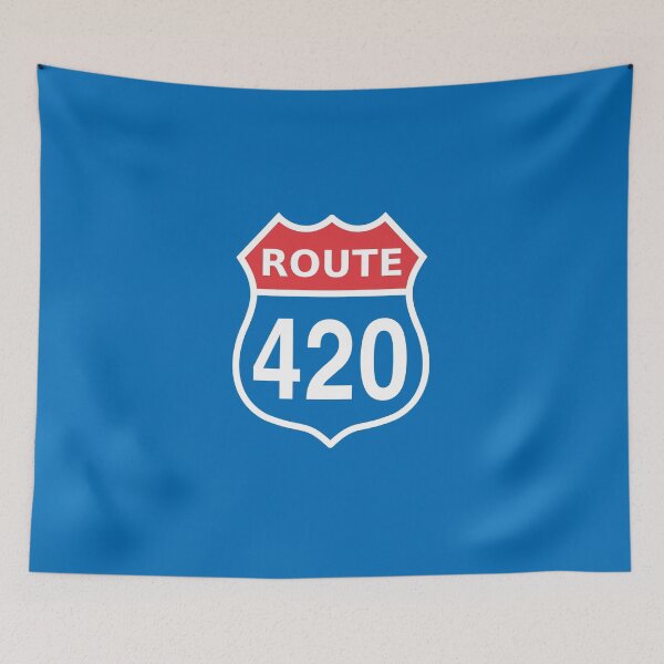 Item preview, Route 420 Red Blue White US highway sign designed and sold by sumwoman.