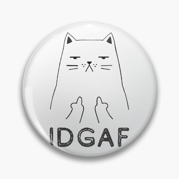 Item preview, Flipping Off Cat - An Illustrated Design Of A Cat Giving The Middle Finger - IDGAF - Available As Stickers Etc designed and sold by crazycollective.