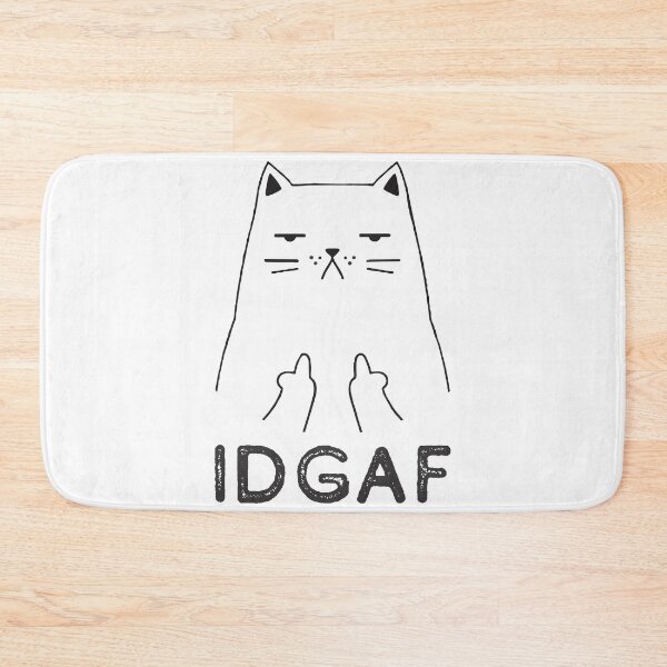 Item preview, Flipping Off Cat - An Illustrated Design Of A Cat Giving The Middle Finger - IDGAF - Available As Stickers Etc designed and sold by crazycollective.