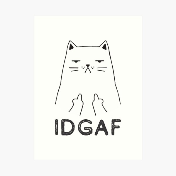 "Flipping Off Cat - An Illustrated Design Of A Cat Giving The Middle