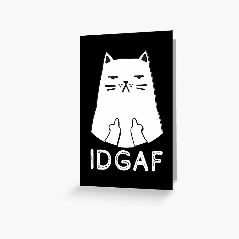 "Flipping Off Cat - An Illustrated Design Of A Cat Giving The Middle