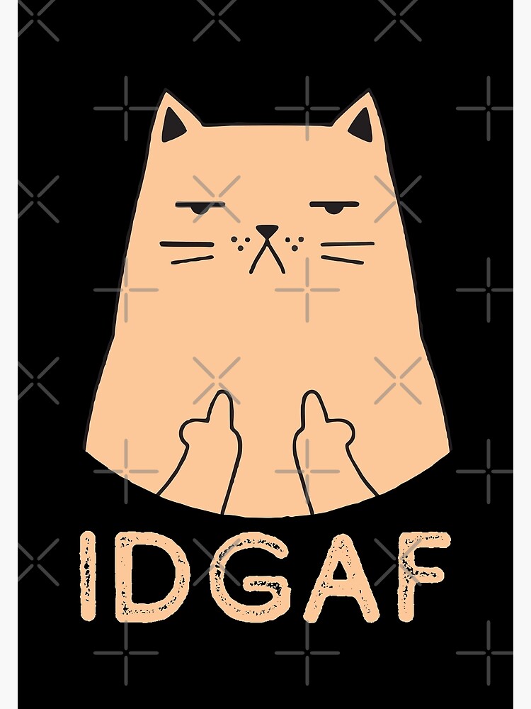 Cartoon cat flipping off sale