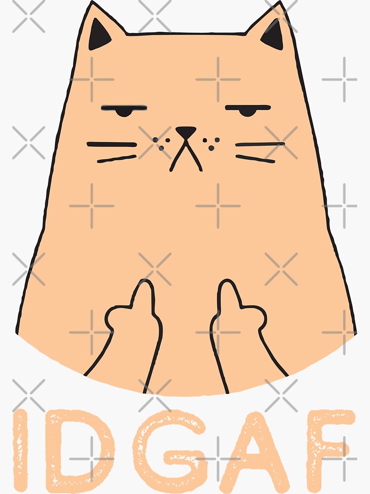 "Flipping Off Cat - An Illustrated Design Of A Cat Giving The Middle