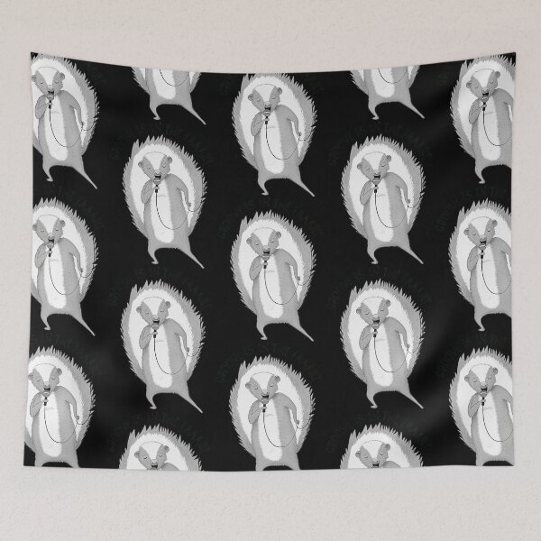 Item preview, Skunk singing Deee-Lite  Animal Karaoke  Illustration Blue  designed and sold by Lynnette36.