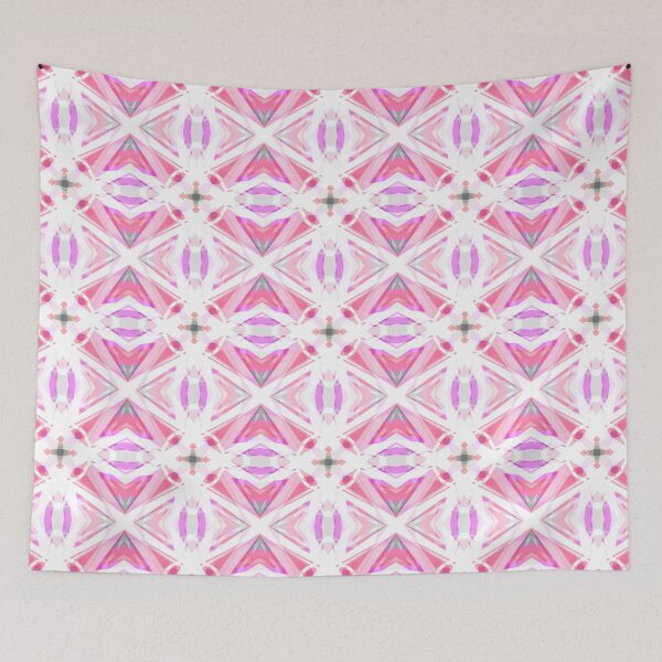 Item preview, Colorful Summer Pink White Geometric Cross Pattern Mosaic designed and sold by PatternPerfect.