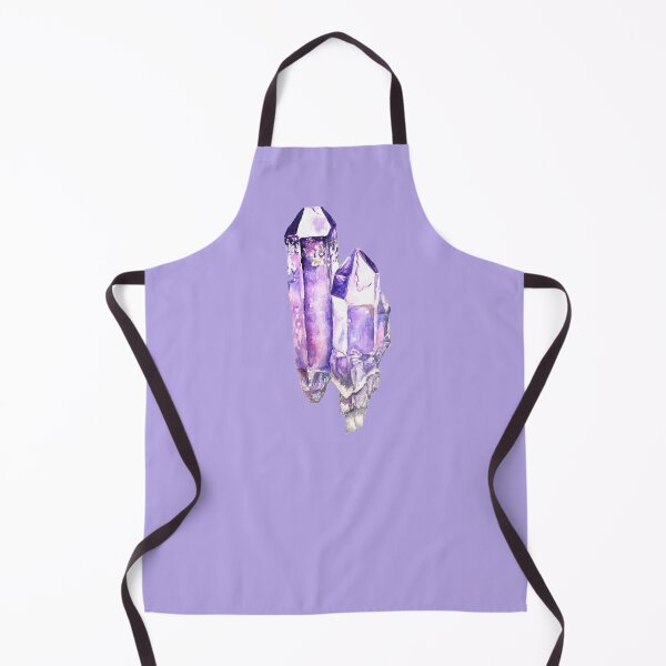 Item preview, Two Cluster Purple Amethyst crystal, watercolour crystal painting designed and sold by Goldstarwork.