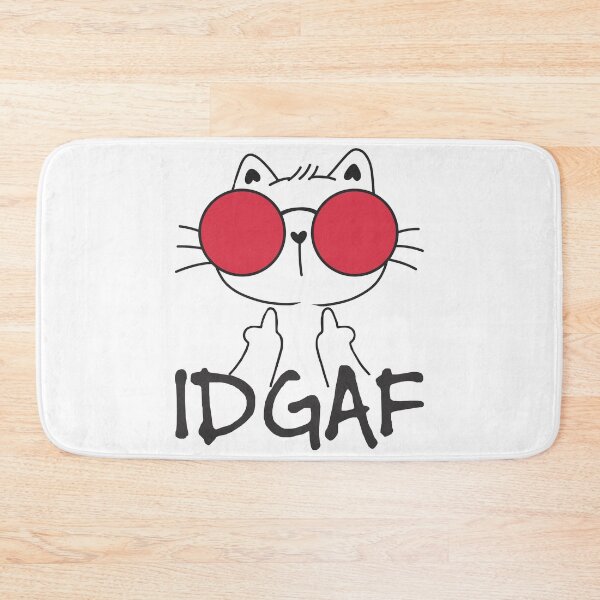 Item preview, Flipping Off Cat - An Illustrated Design Of A Cat Wearing Glasses Giving The Middle Finger - IDGAF -Available As Stickers Etc designed and sold by crazycollective.