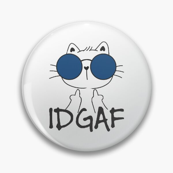 Item preview, Flipping Off Cat - An Illustrated Design Of A Cat Wearing Glasses Giving The Middle Finger - IDGAF -Available As Stickers Etc designed and sold by crazycollective.