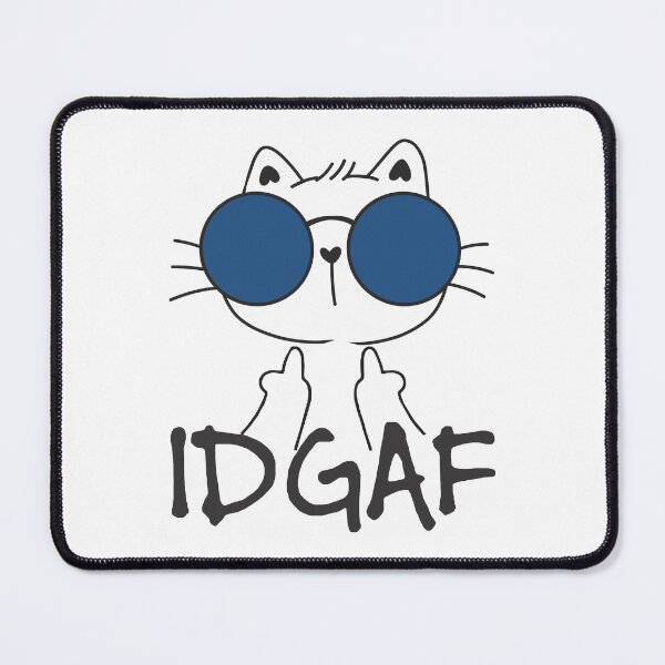 Item preview, Flipping Off Cat - An Illustrated Design Of A Cat Wearing Glasses Giving The Middle Finger - IDGAF -Available As Stickers Etc designed and sold by crazycollective.