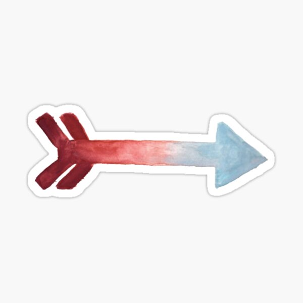 wine and silver blue arrow Sticker