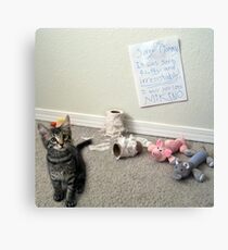 Mikino Mischief! Canvas Print