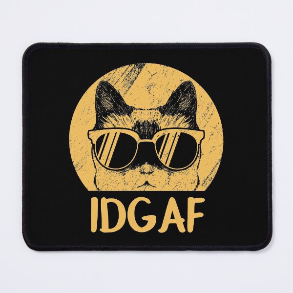 Item preview, Flipping Off Cat - An Illustrated Distressed Design Of A Cat Wearing Glasses Giving The Middle Finger - IDGAF -Available As Stickers Etc designed and sold by crazycollective.