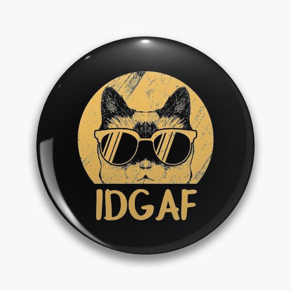 Item preview, Flipping Off Cat - An Illustrated Distressed Design Of A Cat Wearing Glasses Giving The Middle Finger - IDGAF -Available As Stickers Etc designed and sold by crazycollective.