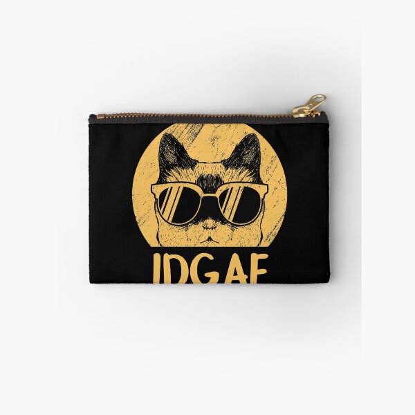 Item preview, Flipping Off Cat - An Illustrated Distressed Design Of A Cat Wearing Glasses Giving The Middle Finger - IDGAF -Available As Stickers Etc designed and sold by crazycollective.