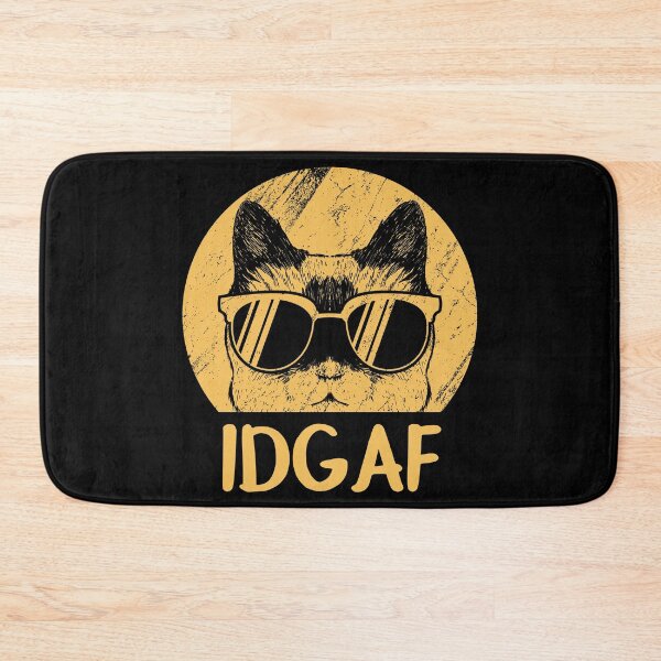 Item preview, Flipping Off Cat - An Illustrated Distressed Design Of A Cat Wearing Glasses Giving The Middle Finger - IDGAF -Available As Stickers Etc designed and sold by crazycollective.