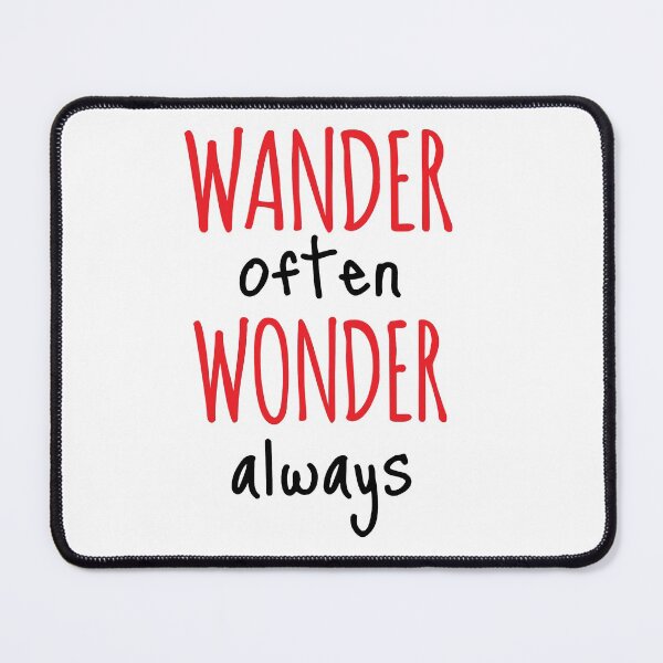 Item preview, Travel Quote Calligraphy Wander often wonder always designed and sold by worldways.