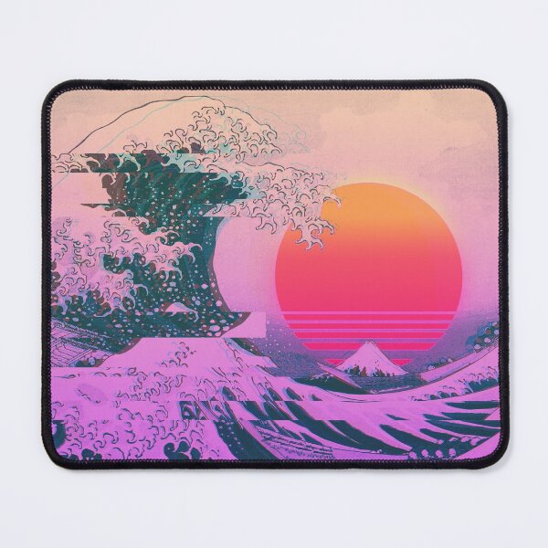 Item preview, Great Wave Vaporwave Glitch Aesthetic designed and sold by ind3finite.