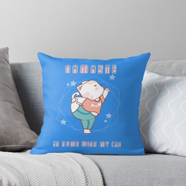Item preview, Namaste at home with my cat in blue designed and sold by urban-color.
