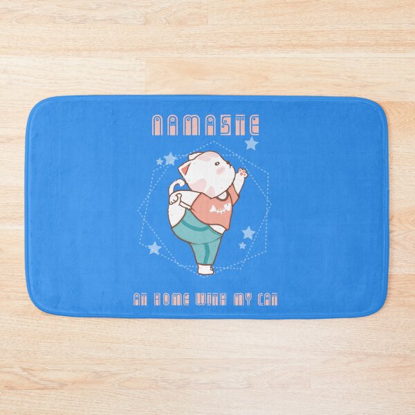 Item preview, Namaste at home with my cat in blue designed and sold by urban-color.