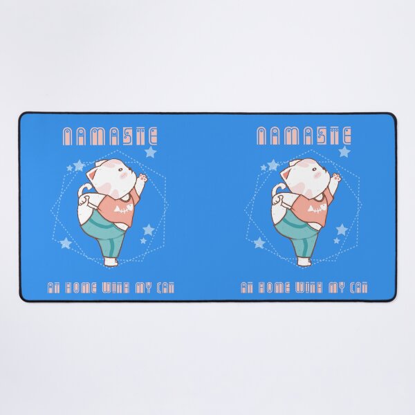 Item preview, Namaste at home with my cat in blue designed and sold by urban-color.