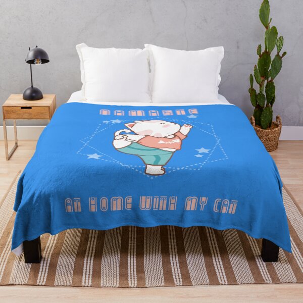 Item preview, Namaste at home with my cat in blue designed and sold by urban-color.