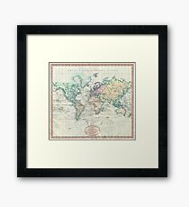 Vintage Map of The World (1801) Framed Print