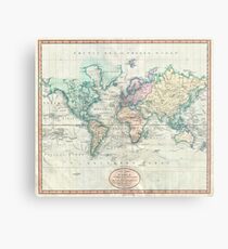 Vintage Map of The World (1801) Metal Print