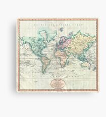 Vintage Map of The World (1801) Canvas Print