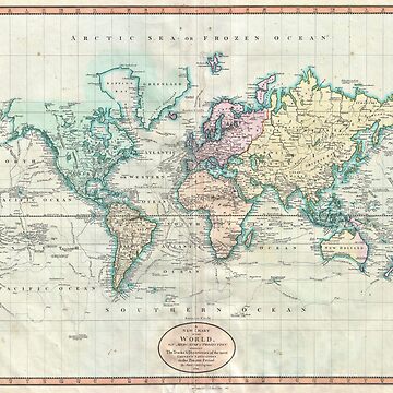 Artwork thumbnail, Vintage Map of The World (1801) by BravuraMedia