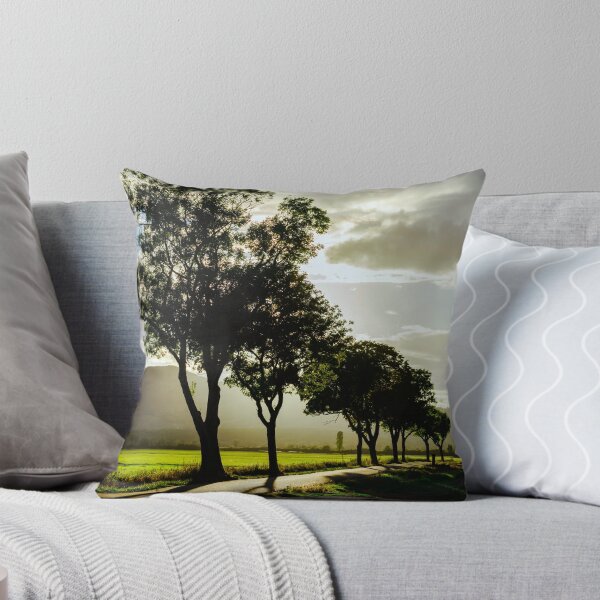 Item preview, Beautiful sunset through the trees, empty way in the fields of Alsace, Frabce, with mountains on background designed and sold by Alexander Sorokopud.