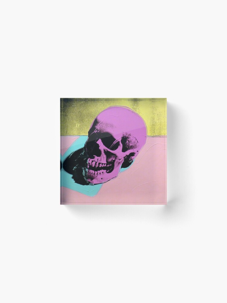 Alternate view of Warhol | Skull (Pink Yellow Aqua) | Acrylic Block