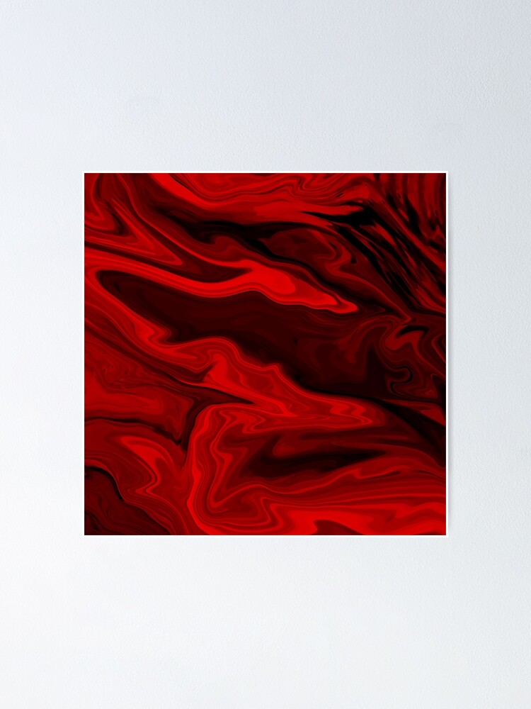 Blood Red Marble / Black Marble Background Art | Poster