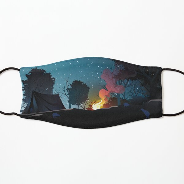 Kiwi birds explore a campsite Kids Mask