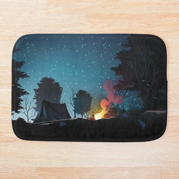 Item preview, Kiwi birds explore a campsite designed and sold by Kererū Brewing.