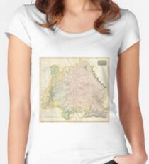 Vintage Map of Bavaria Germany (1814) Women's Fitted Scoop T-Shirt