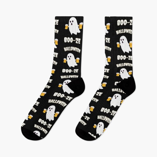 Item preview, Halloween Booze Funny Ghost Drinking Beer designed and sold by SharpThreadZ.