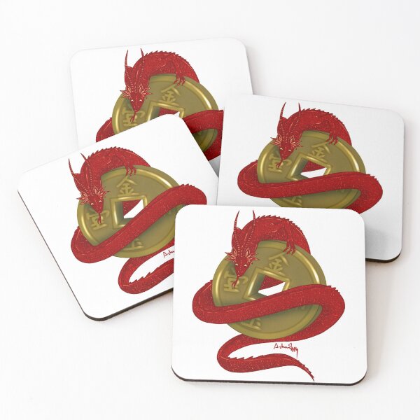 Item preview, fortune dragon sticker design designed and sold by Sootgremlinss.
